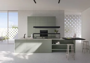 groen kookeiland met bar Ar-Tre