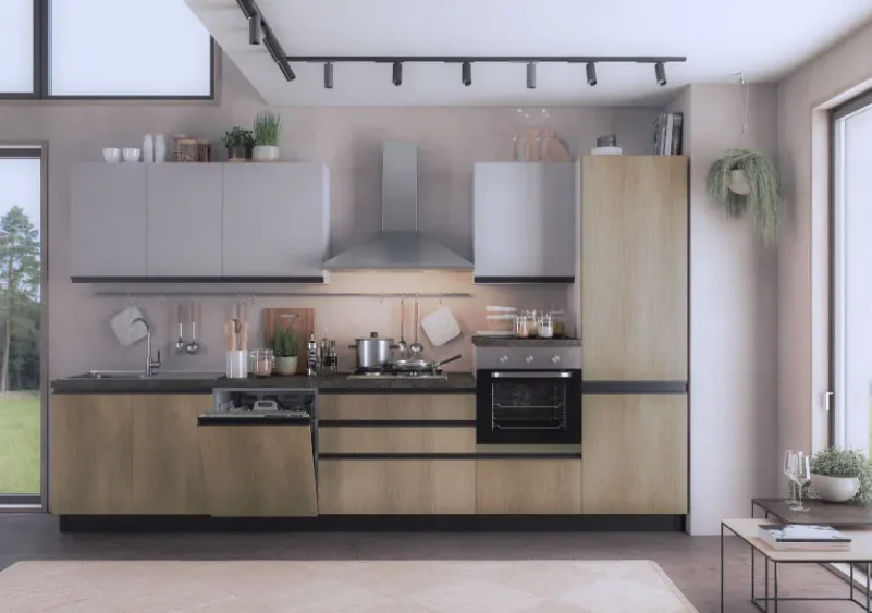 Complete keuken Mira Emily rechts 360x60 canyon en parel cement 3795 euro AR72 Complete keuken Mira Emily rechts 360x60 canyon en parel cement 3795 euro AR72 Complete keuken 360 cm inclusief apparatuur