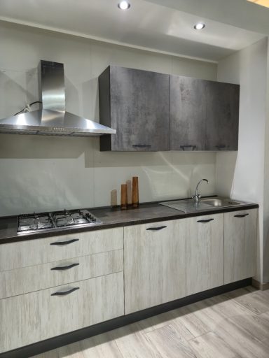 Werkblad en RVS spoelbak Mira Runen 360 cm links 360x60