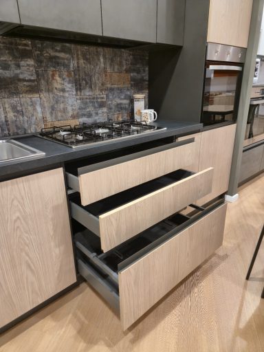 Complete keuken Sky AR 1957 390x60 eik grafiet - lades met soft-close