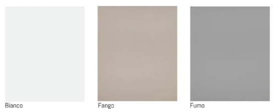 Cabinet kleuren Drie kleurvlakken: wit, taupe en grijs.