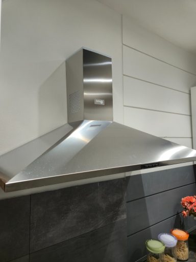 RVS schouwkap afzuigkap close-up Mira 257x272 cognac mat wit AR 1627