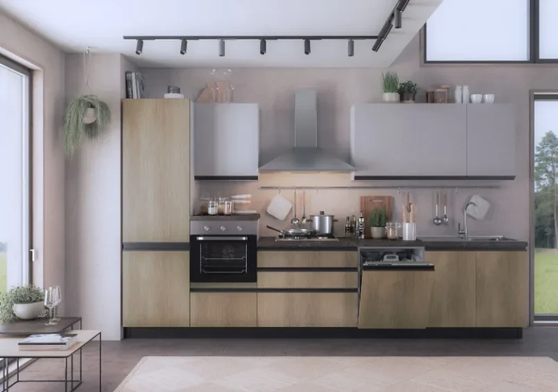 Complete keuken Mira Emily links 360x60 canyon en parel cement 3795 euro AR73 Complete keuken inclusief apparatuur Mira Emily links 360x60 canyon en parel cement 3795 euro AR73 tussen 3000 en 4000 euro