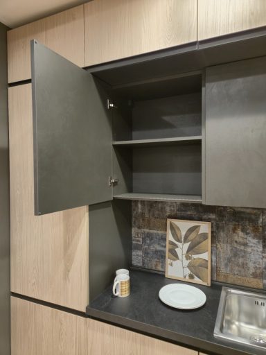 Complete keuken Sky AR 1957 390x60 eik grafiet - open bovenkast
