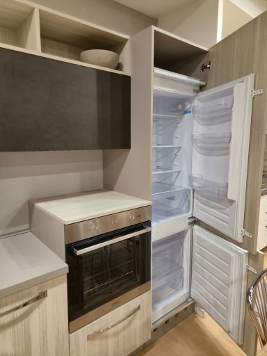 Complete keuken Ar-Tre Up Design 420x60 walnoot en beton lava 5695 euro AR 5856 - Indesit koelkast