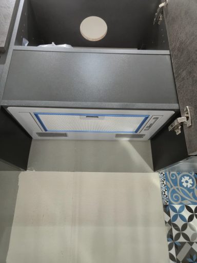 Bovenkast onderkant met afzuigkap inbouw Mira Cada wit en leisteen cement