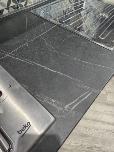 werkblad 38mm dik antraciet detail Mira Cada 240x60